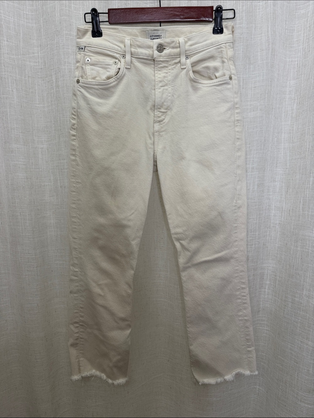 Citizens Of Humanity Isola Cream Slim Straight Jeans Size 25